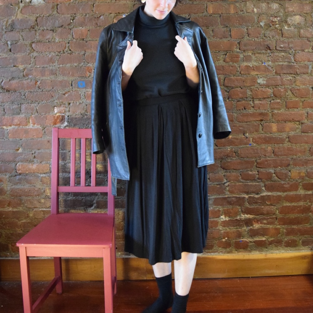 ASOS Black Jersey Midi Skirt size 2